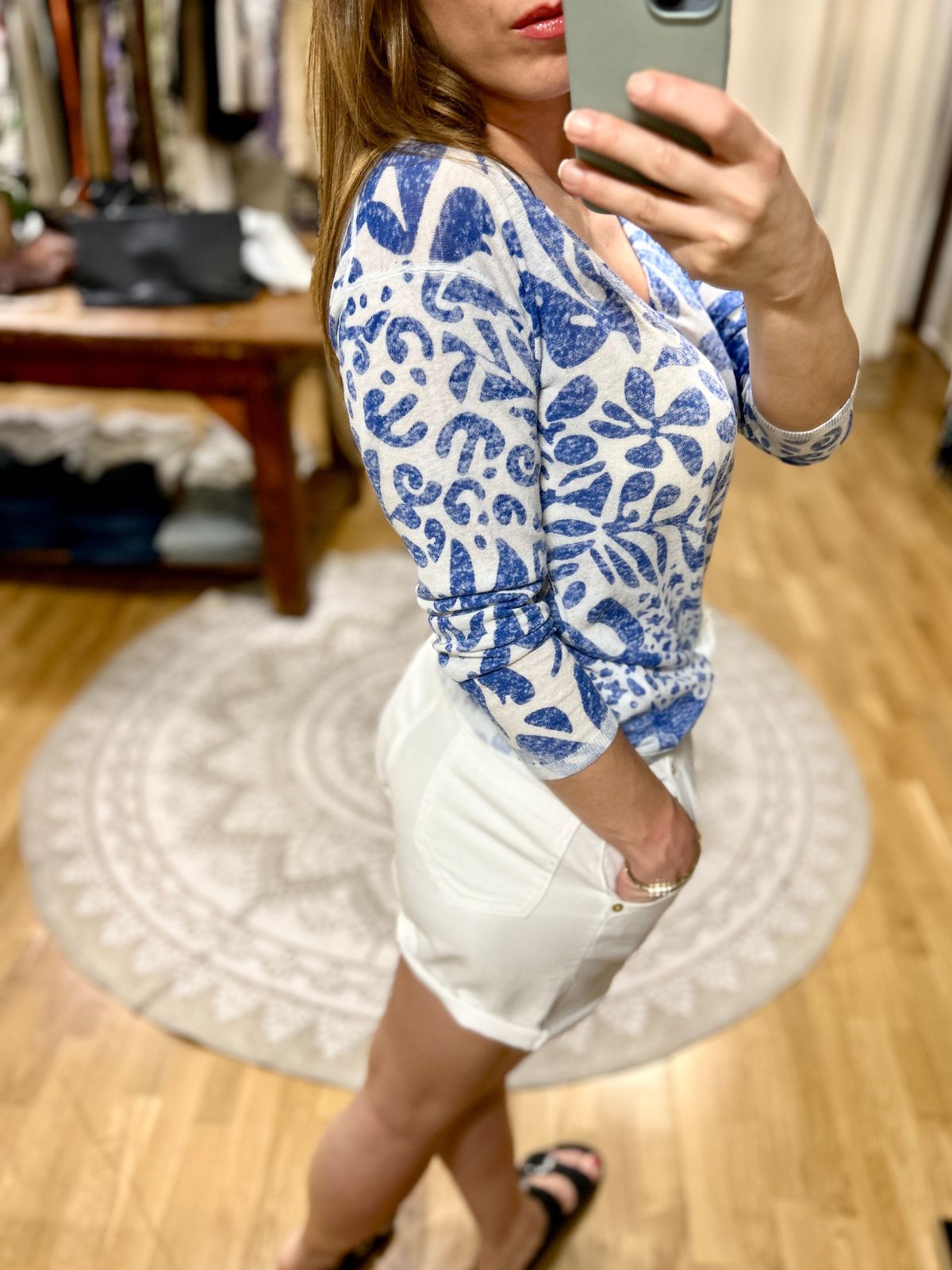 Bermuda in denim bianco