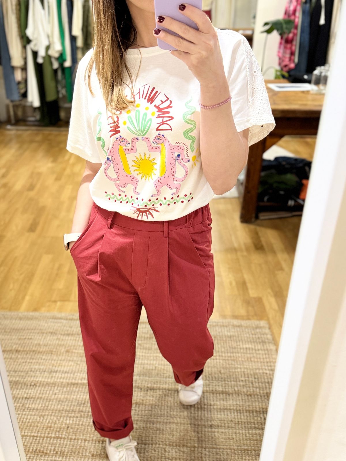 Pantalone rosso in cotone