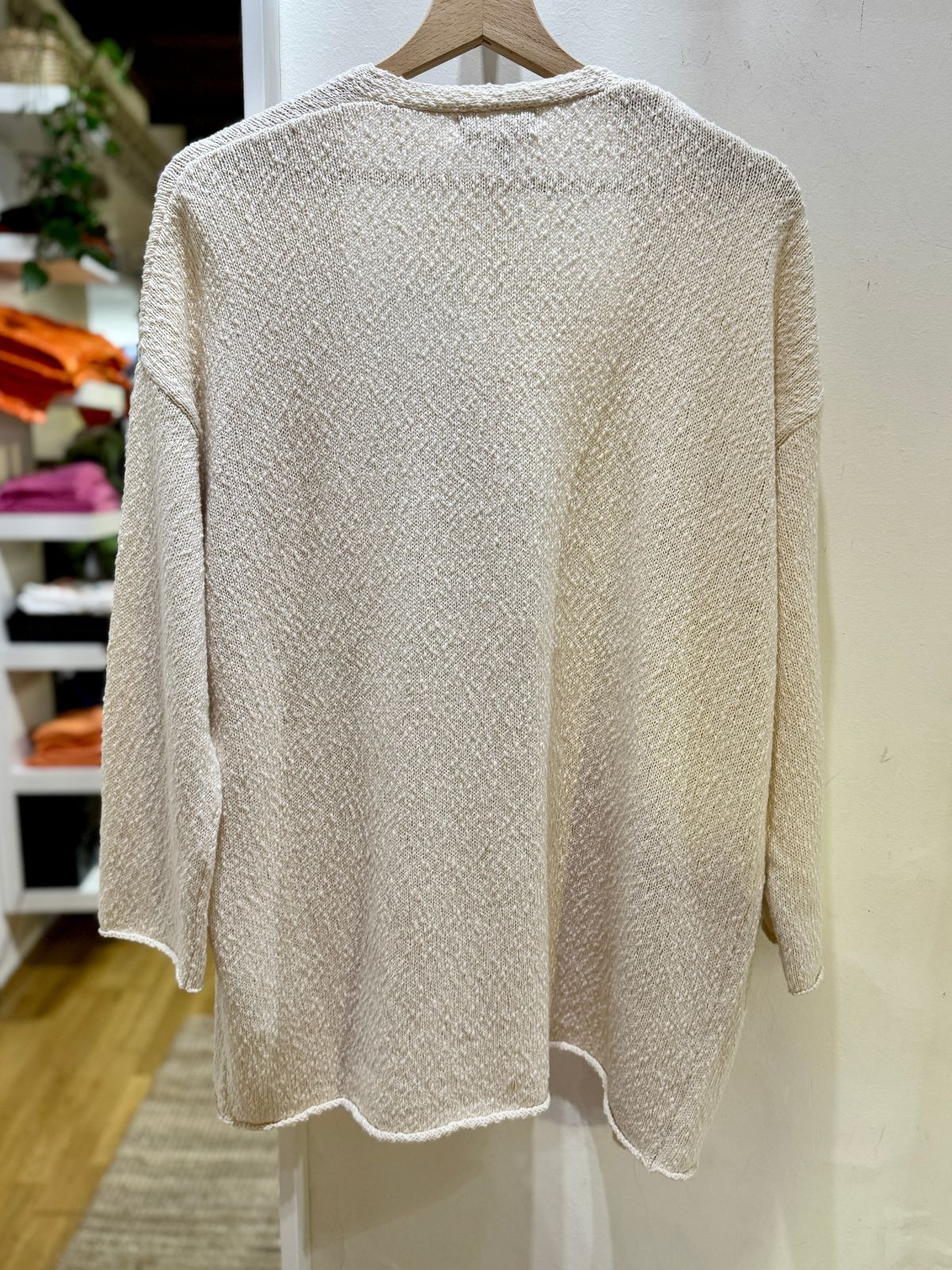 Cardigan in maglia panna