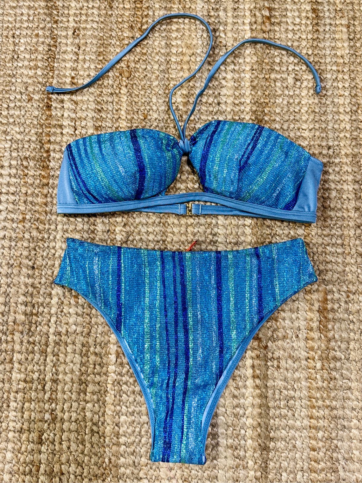 Bikini fascia Cotazur in lurex rigato