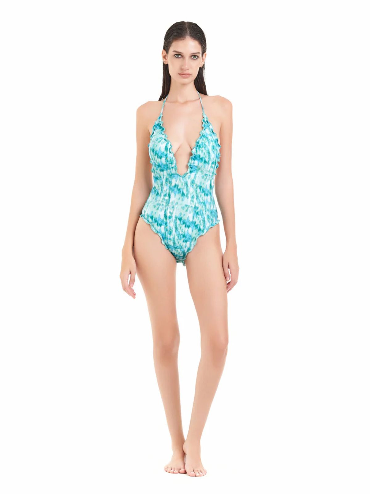 Costume intero Cotazur in lycra fantasia multicolor