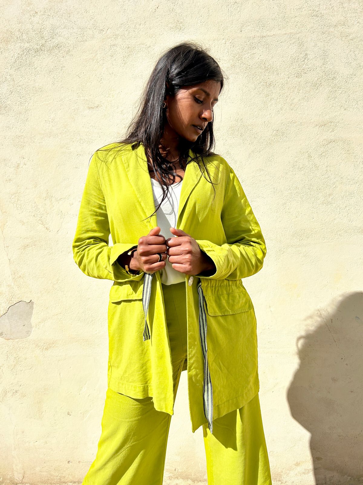 Giacca blazer con coulisse in vita