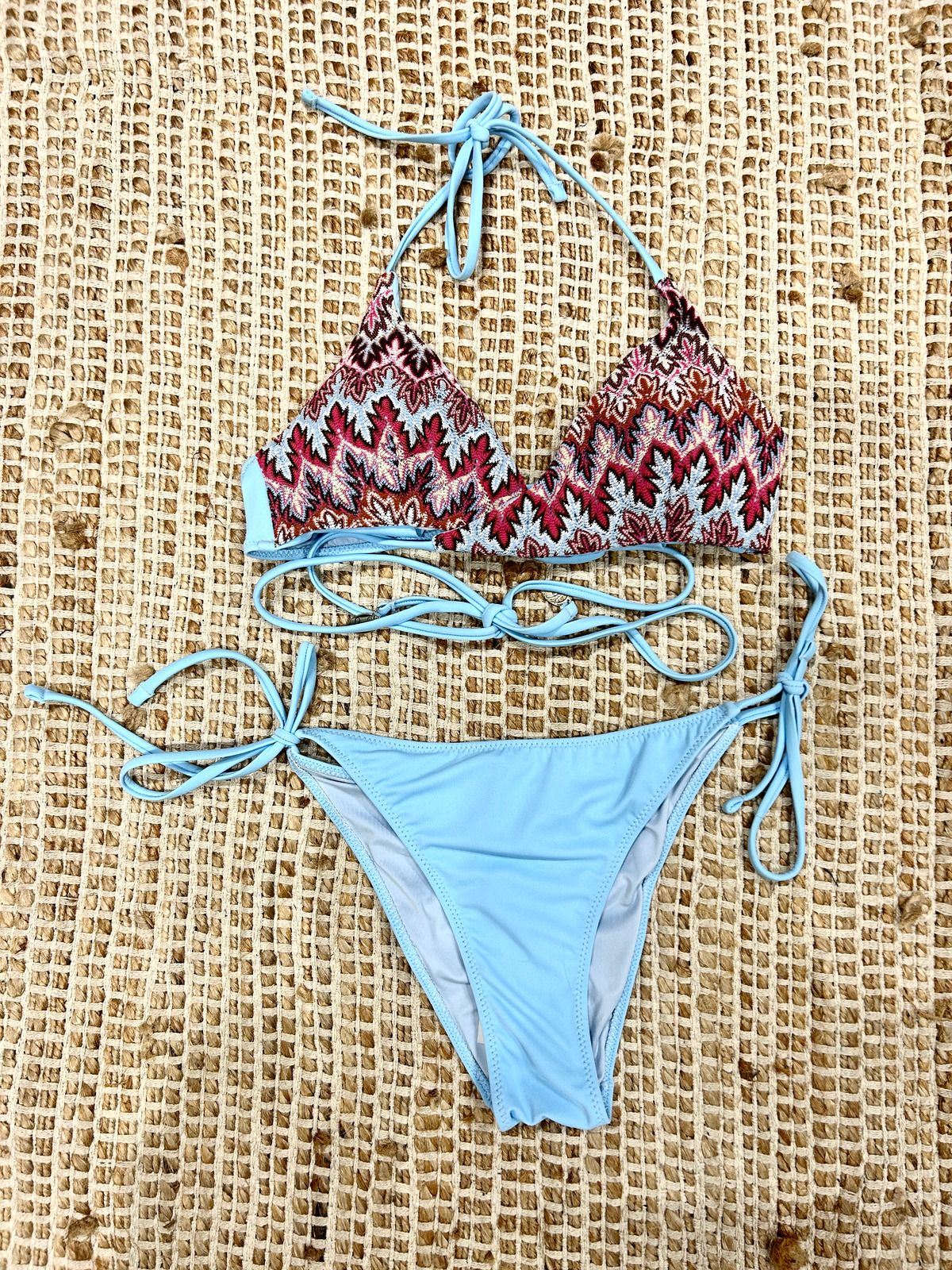 Bikini corpetto spigato rosa donna