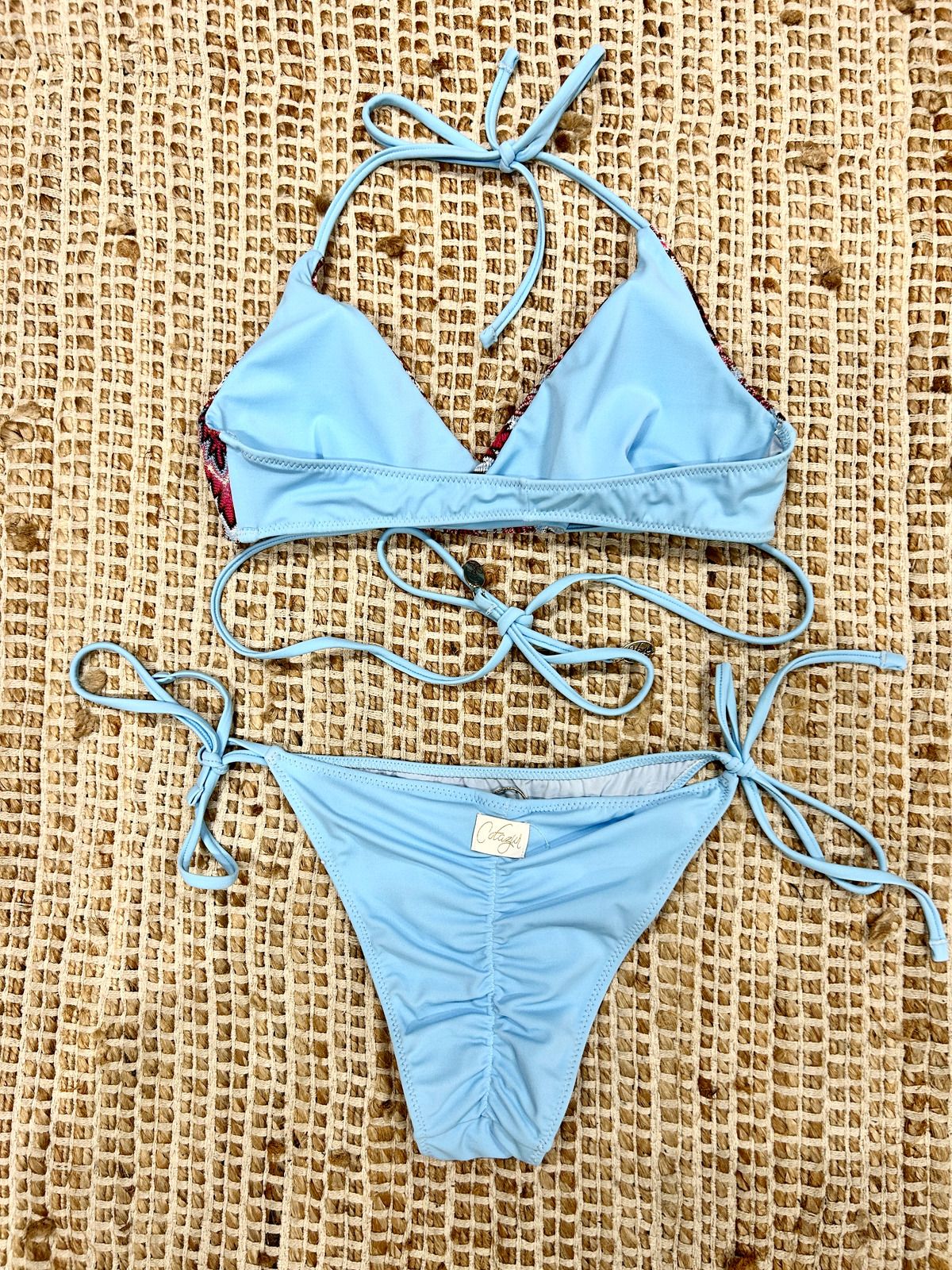 Bikini corpetto spigato rosa donna