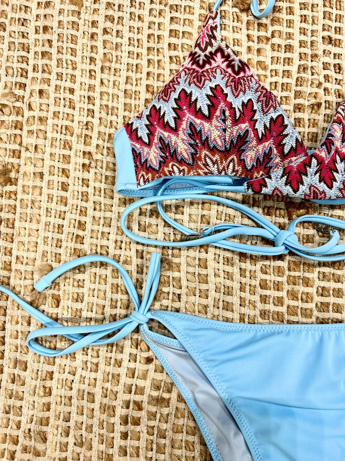 Bikini corpetto spigato rosa donna