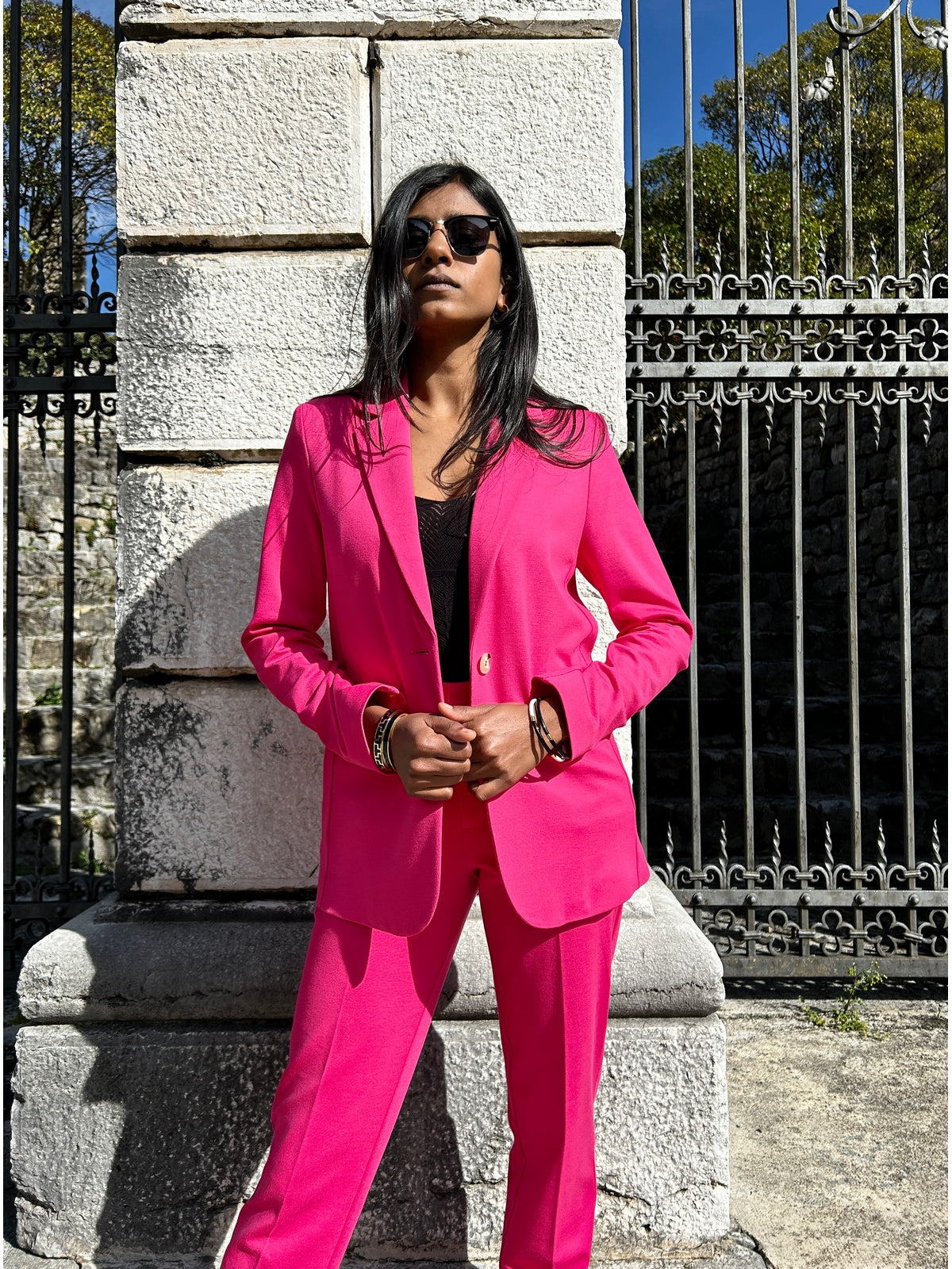 Giacca in jersey fucsia
