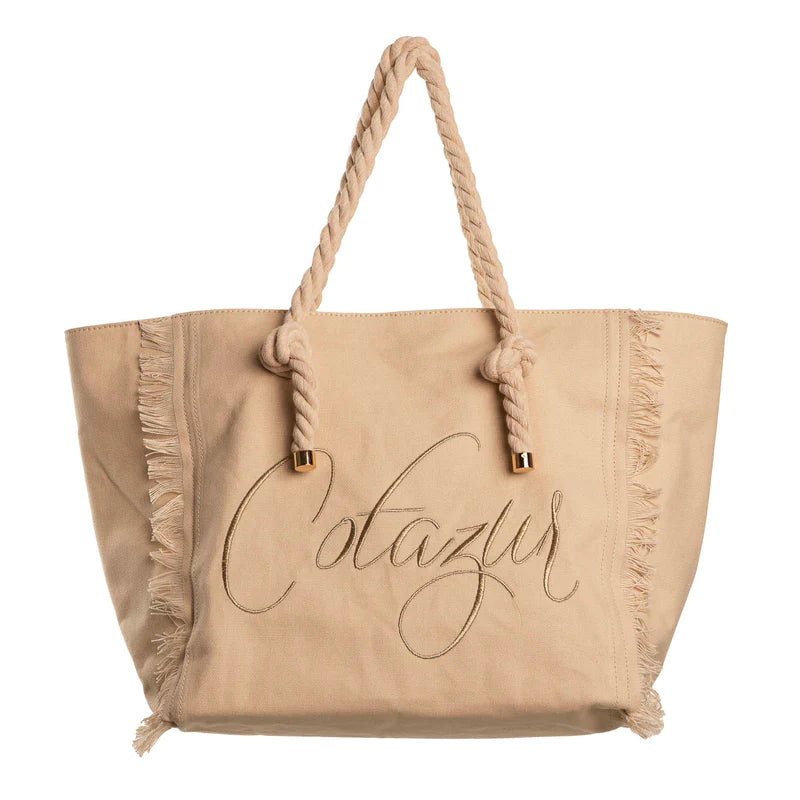 Borsa mare beige donna