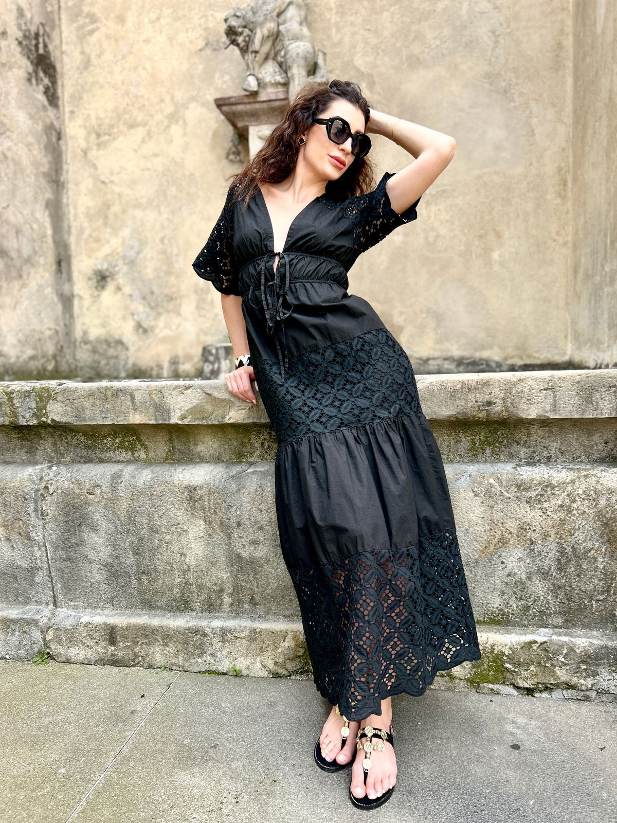 Abito in pizzo Sangallo lungo