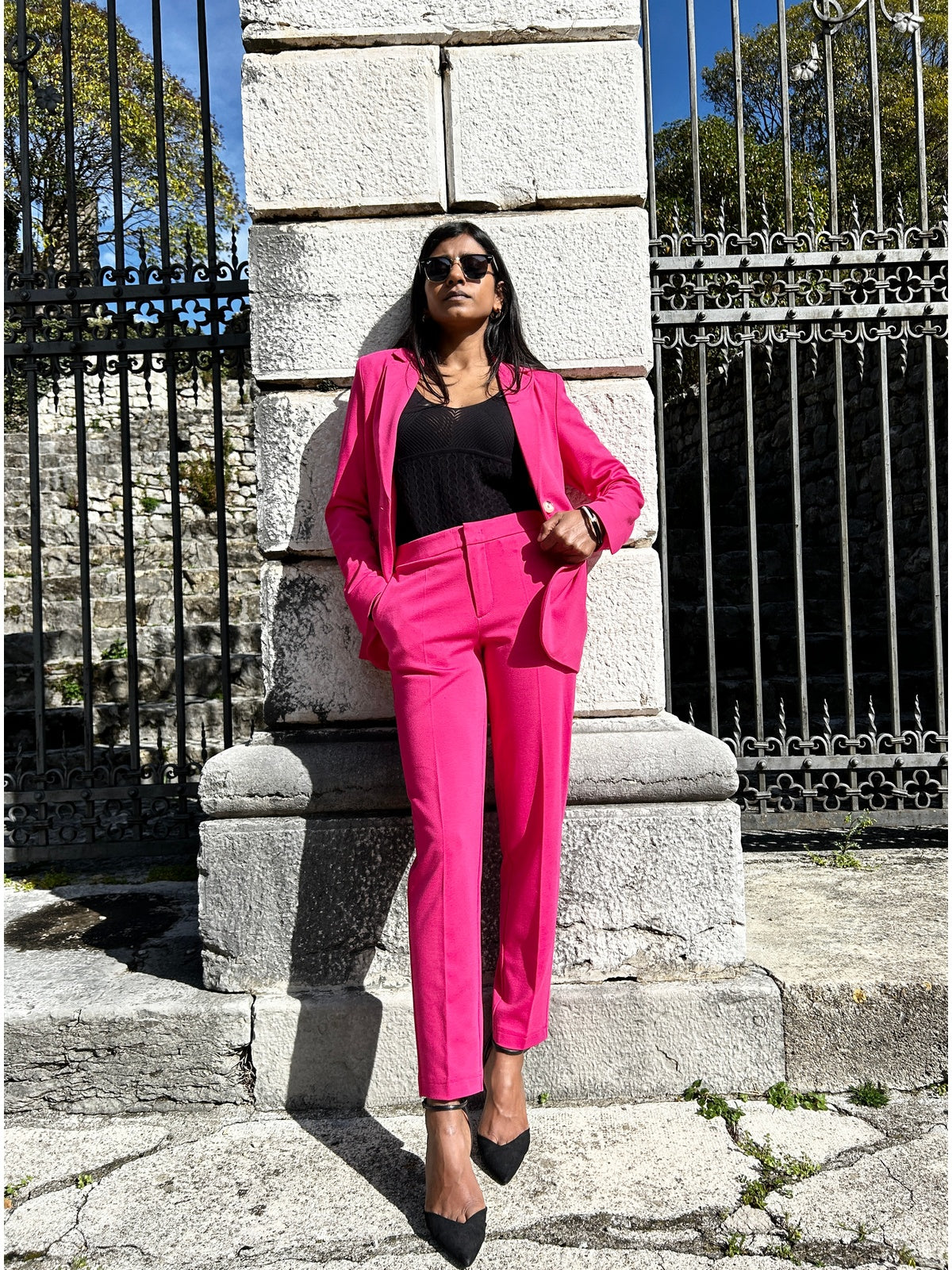 Giacca in jersey fucsia