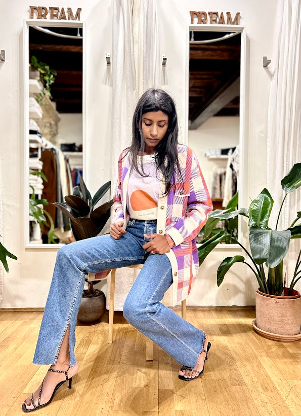 Jeans taglio dritto con spacco