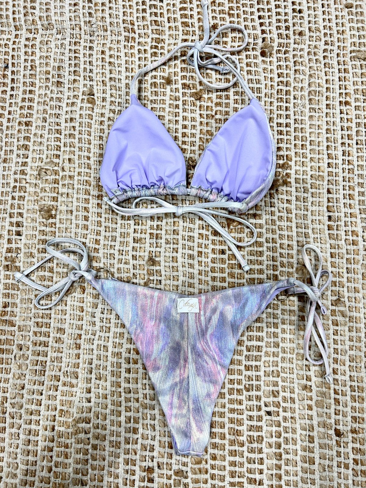 Bikini triangolo fluid argento donna