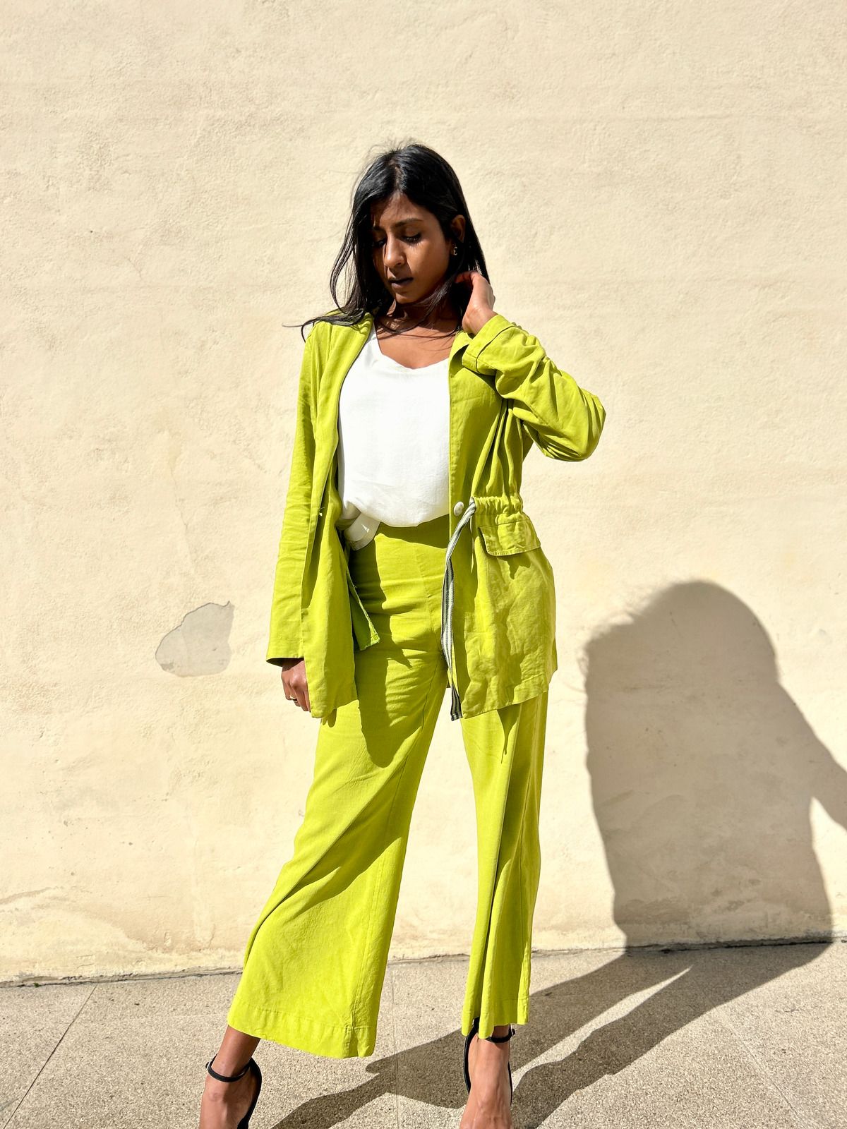 Giacca blazer con coulisse in vita