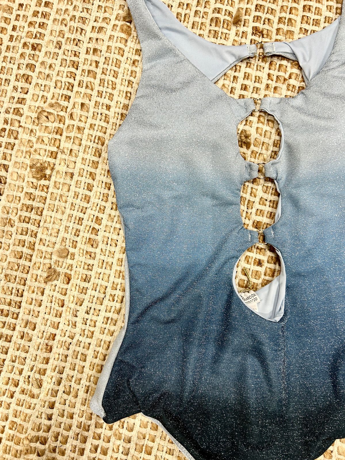 Intero degradè lurex azzurro donna