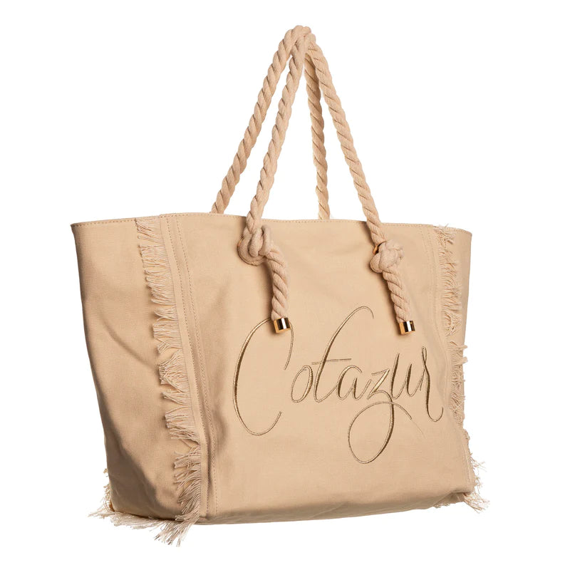 Borsa mare beige donna
