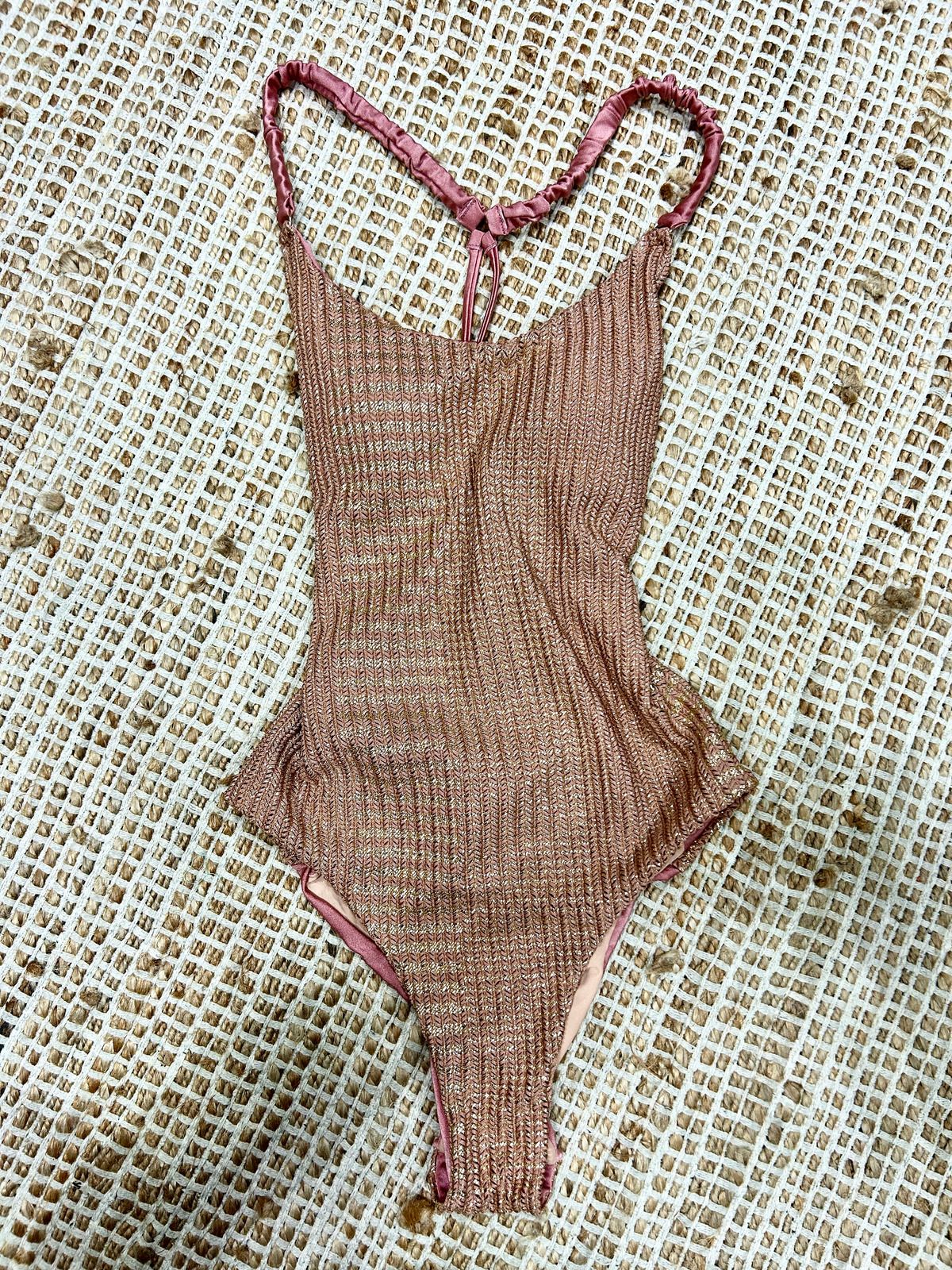 Intero spigato oro rosa donna