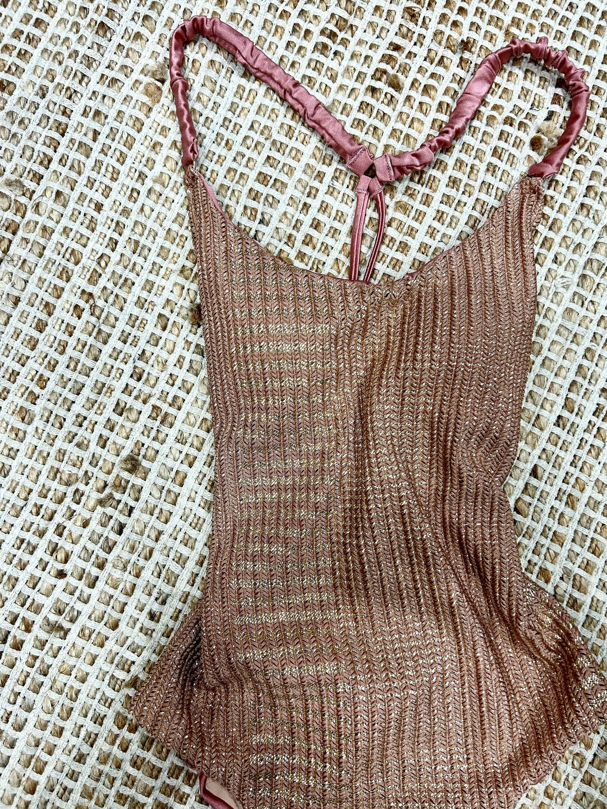 Intero spigato oro rosa donna
