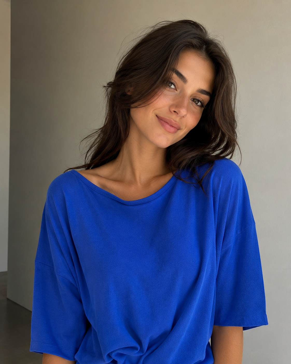 Maglia in cotone blu