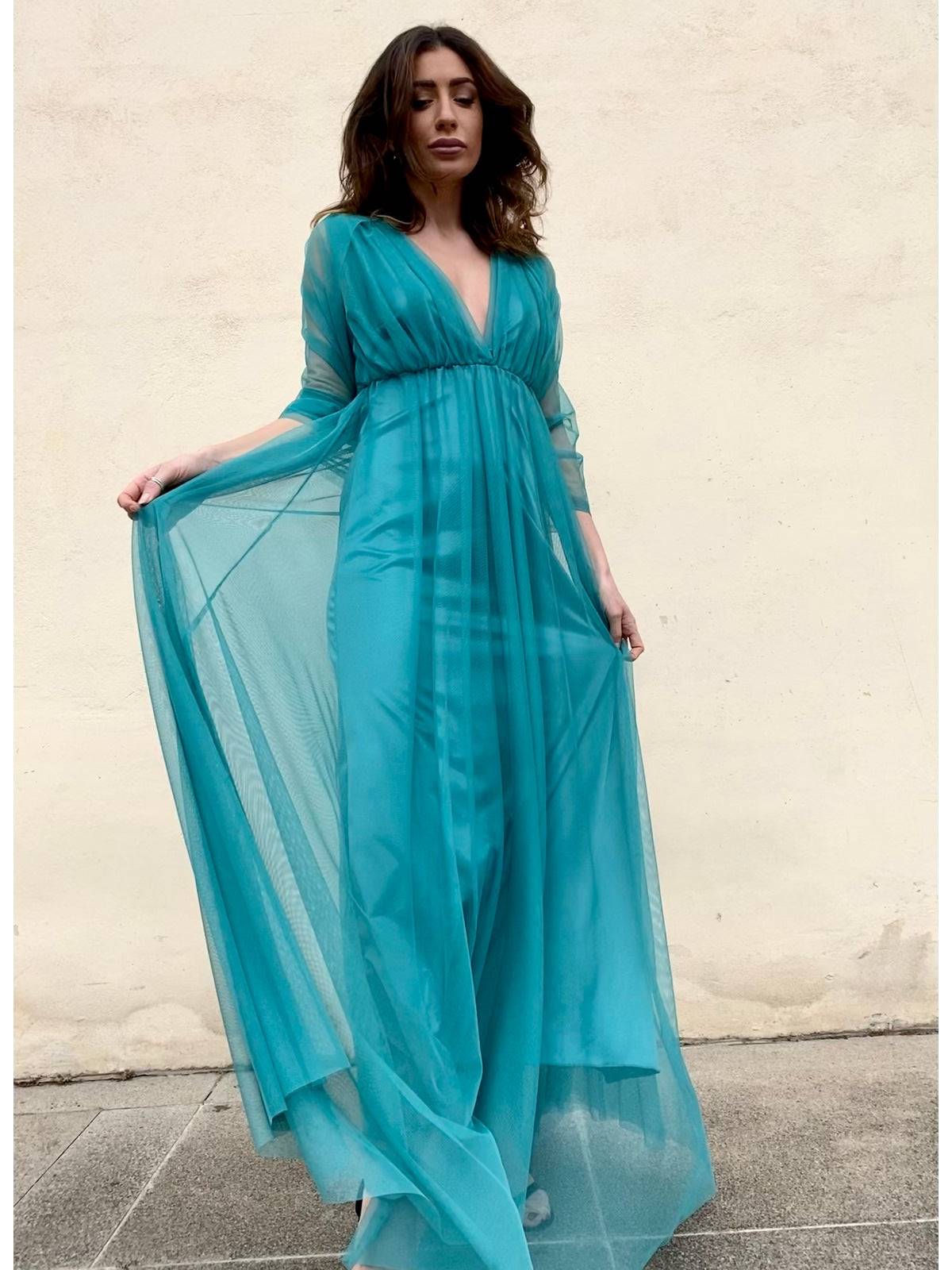 Abito lungo in tulle