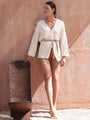 Cardigan in maglia panna