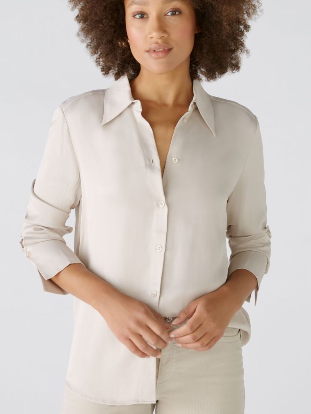 Camicia grigia in satin