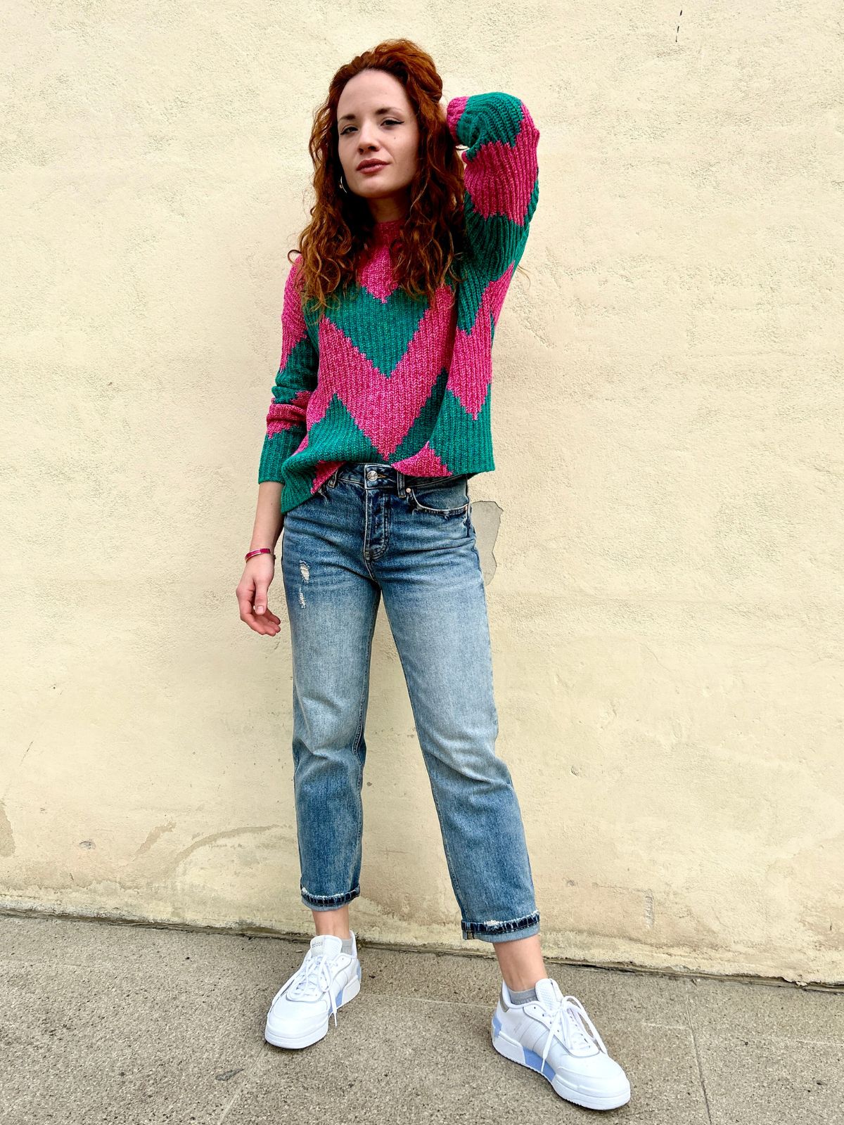 Jeans denim a vita alta - gamba dritta