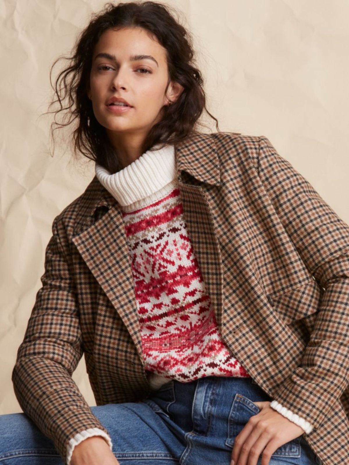 Maglia in stile norvegese a collo alto