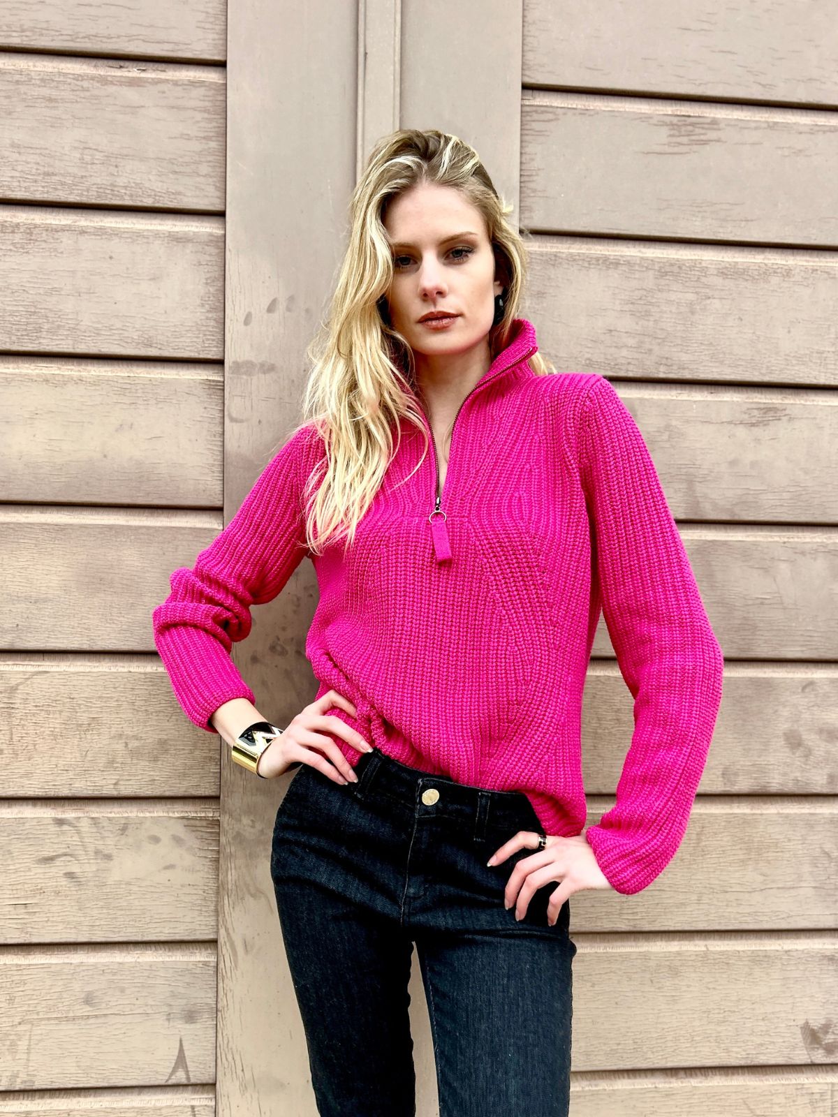 Maglia in caldo cotone fucsia