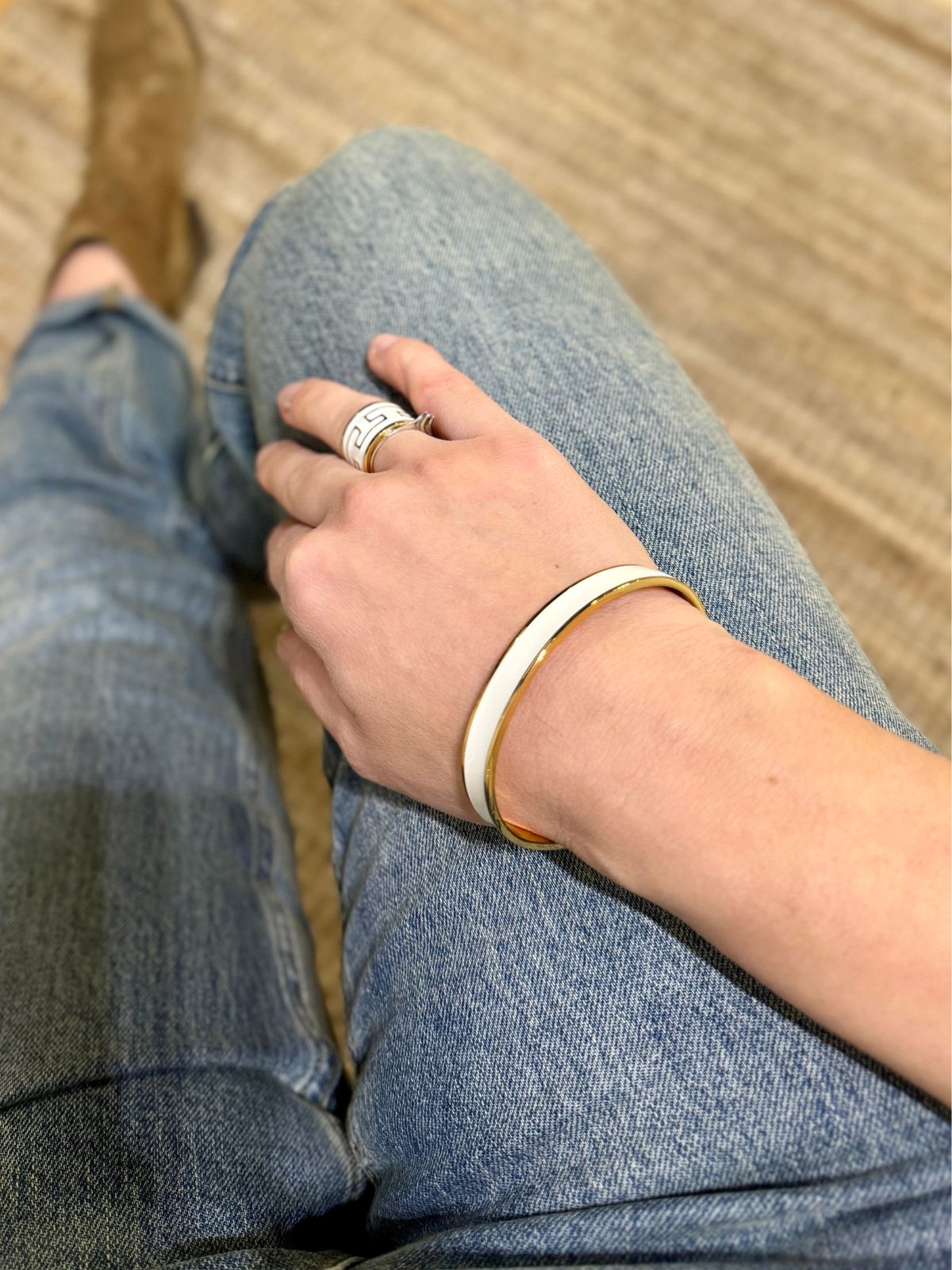 Bracciale mini aperto bianco