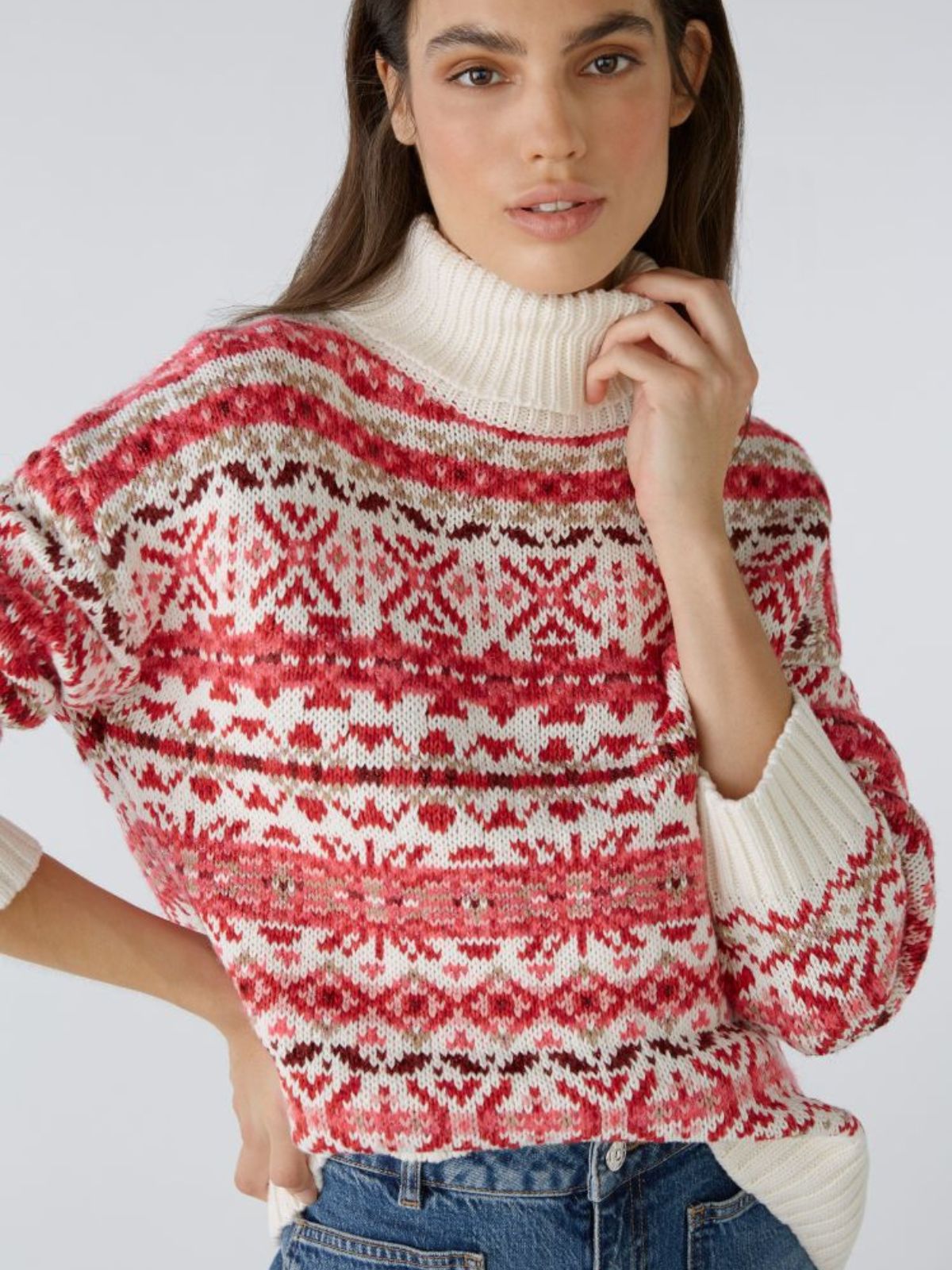 Maglia in stile norvegese a collo alto