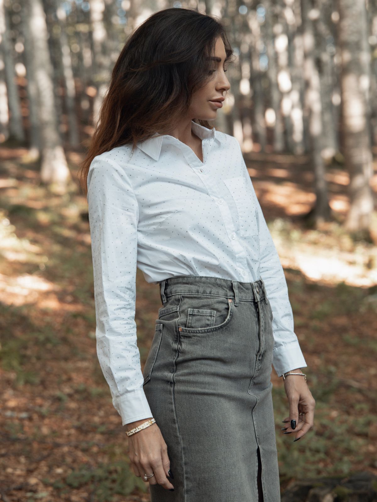 Camicia bianca con strass