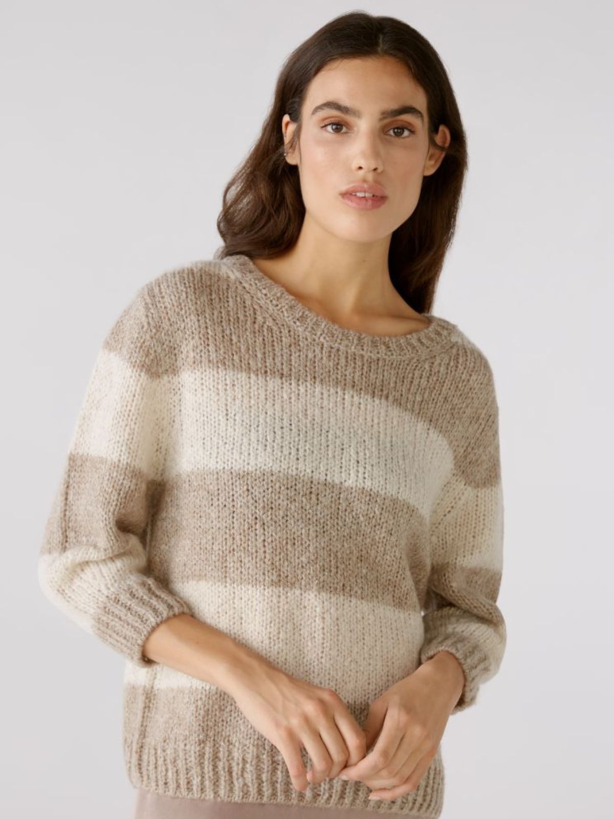 Maglia a bande in mohair