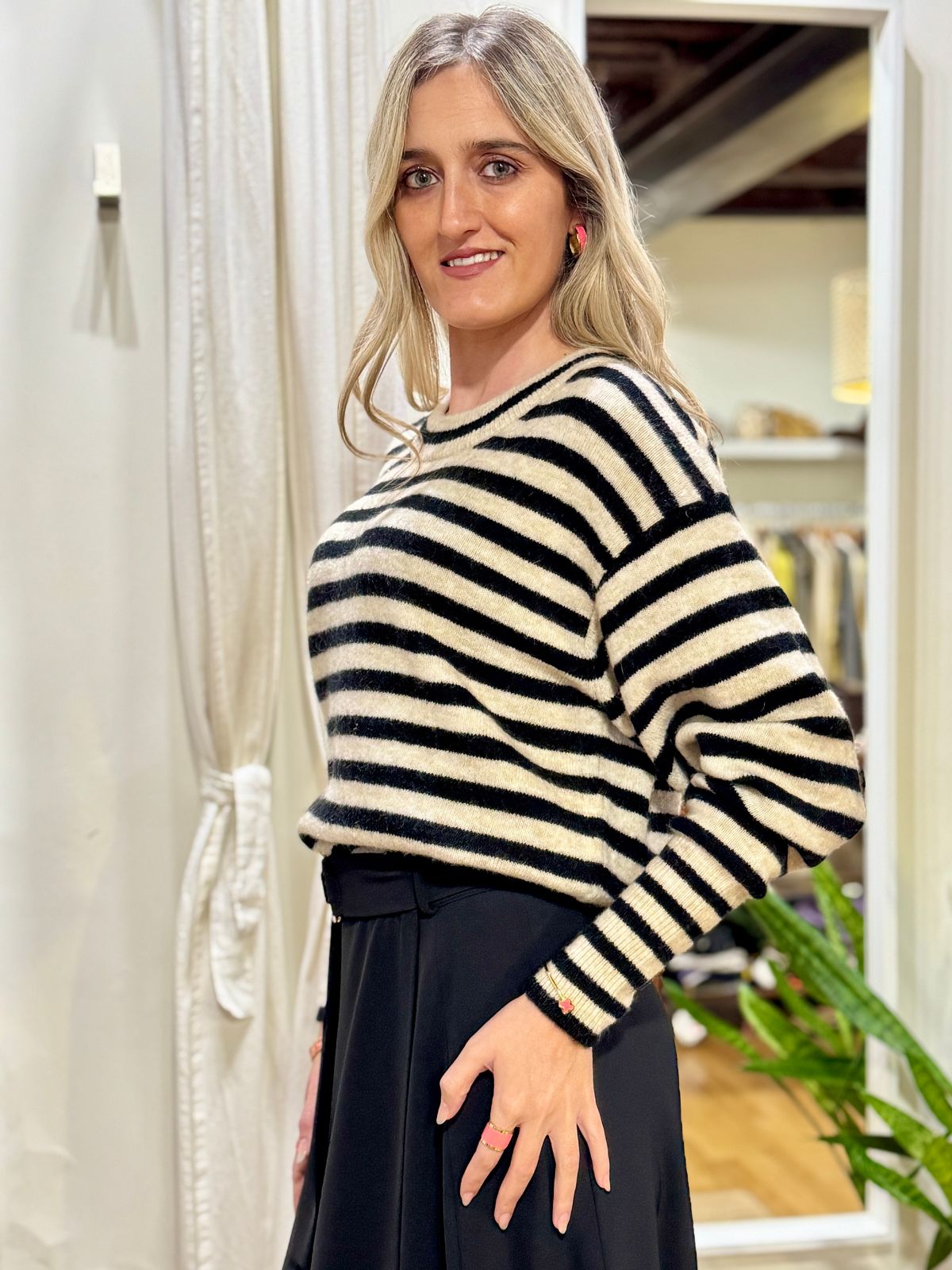 Maglia a righe girocollo