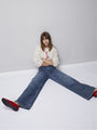 Jeans a palazzo con tasche laterali