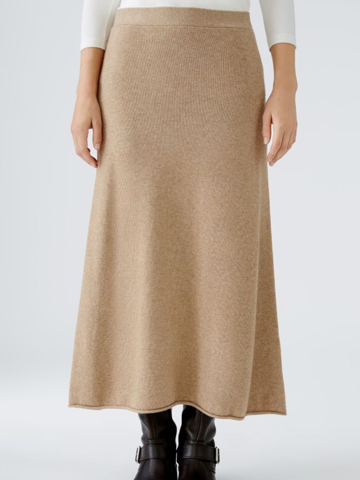Gonna in maglia cammello