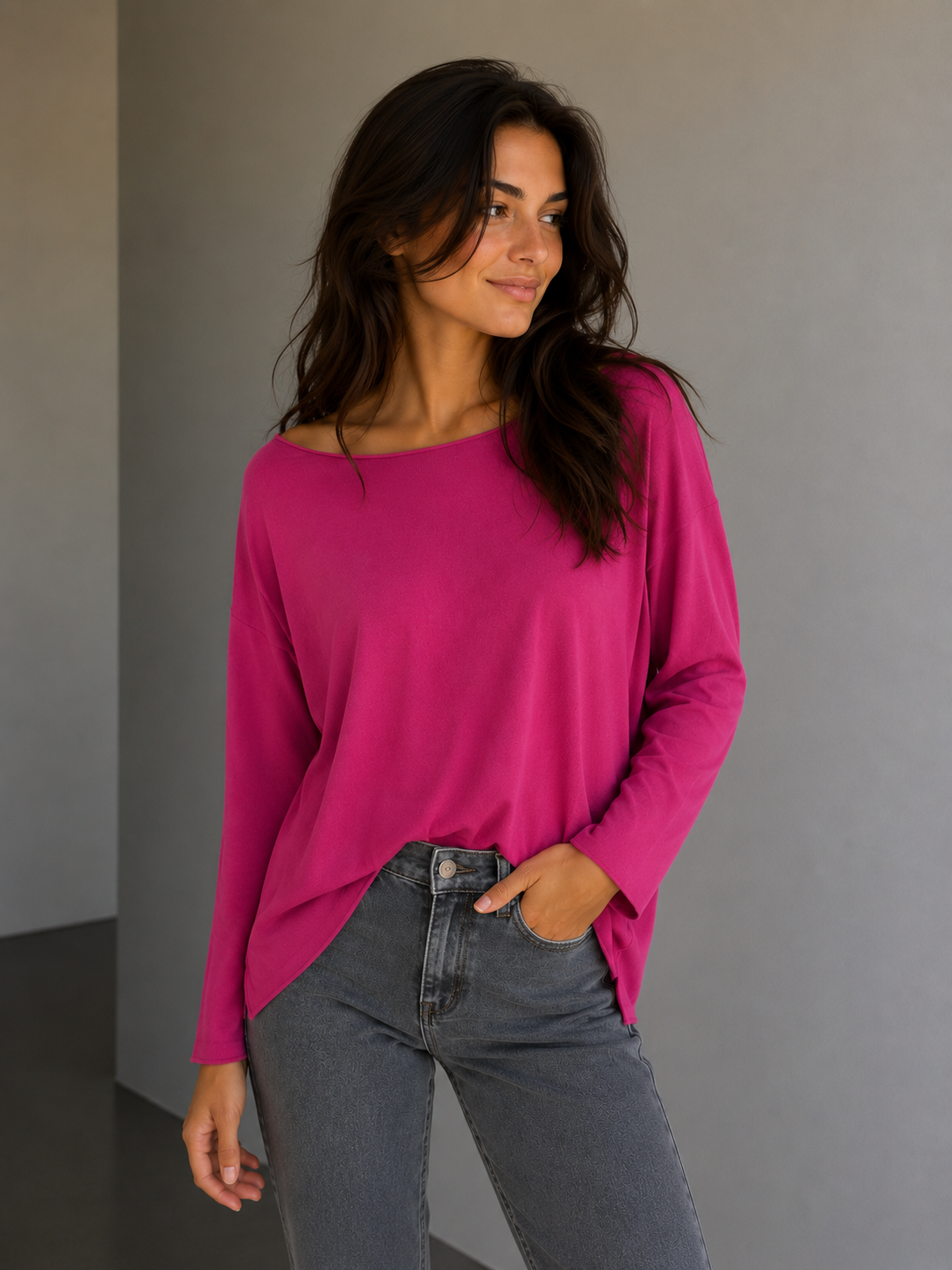 Maglia in viscosa rosa