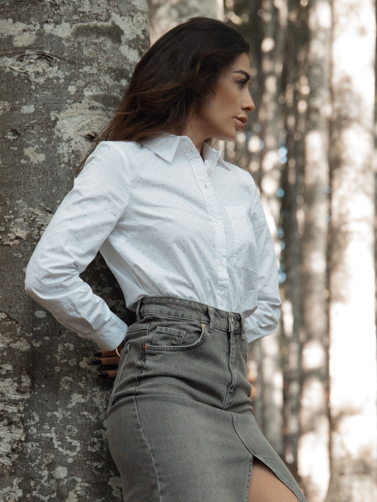 Camicia bianca con strass