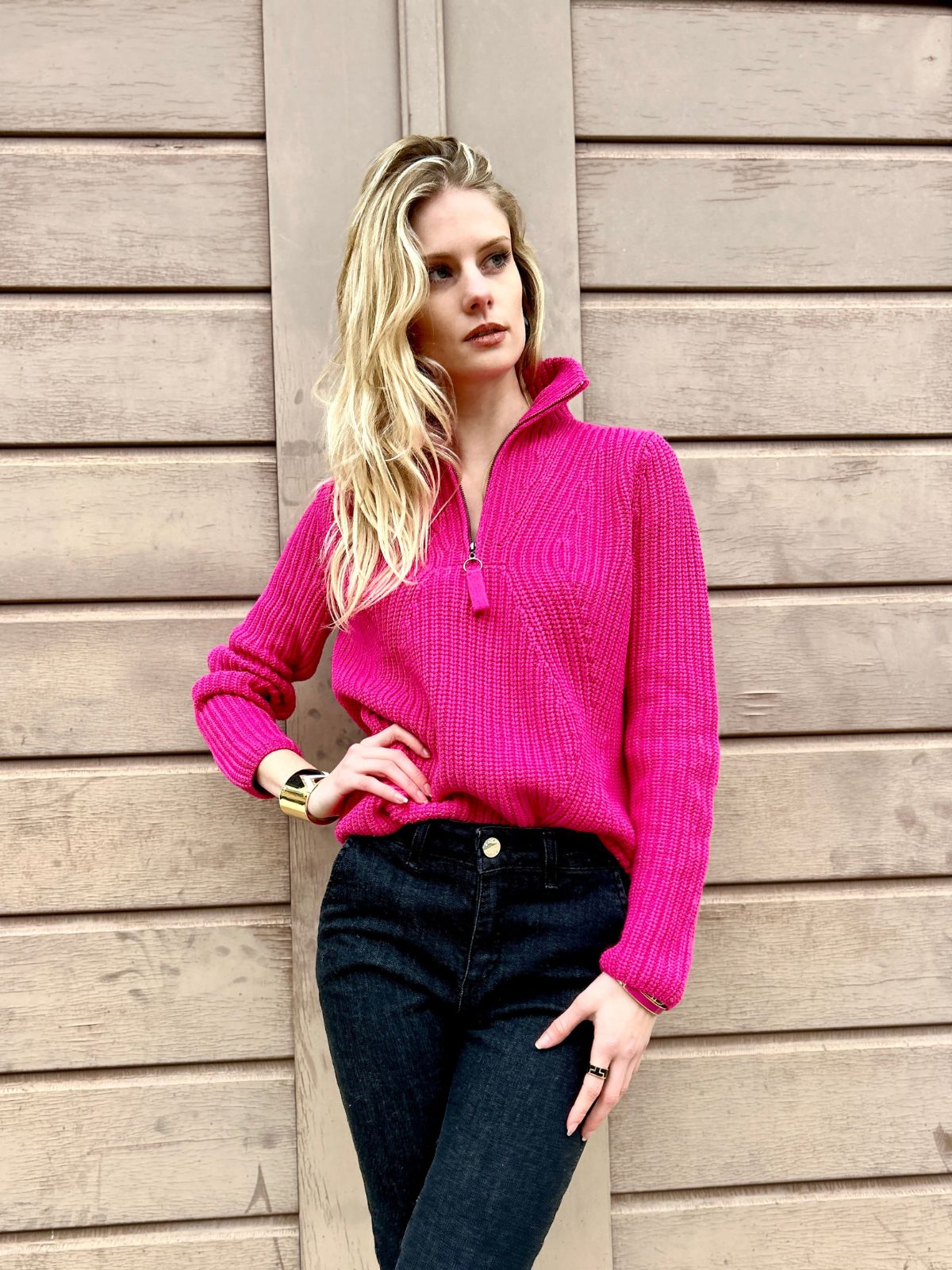 Maglia in caldo cotone fucsia