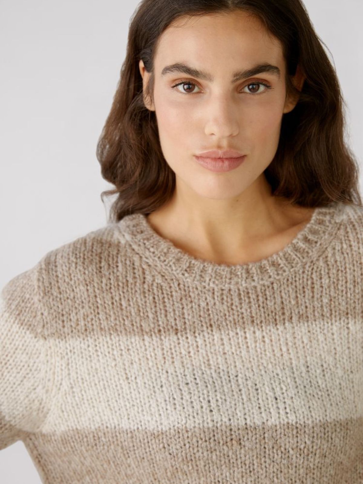 Maglia a bande in mohair