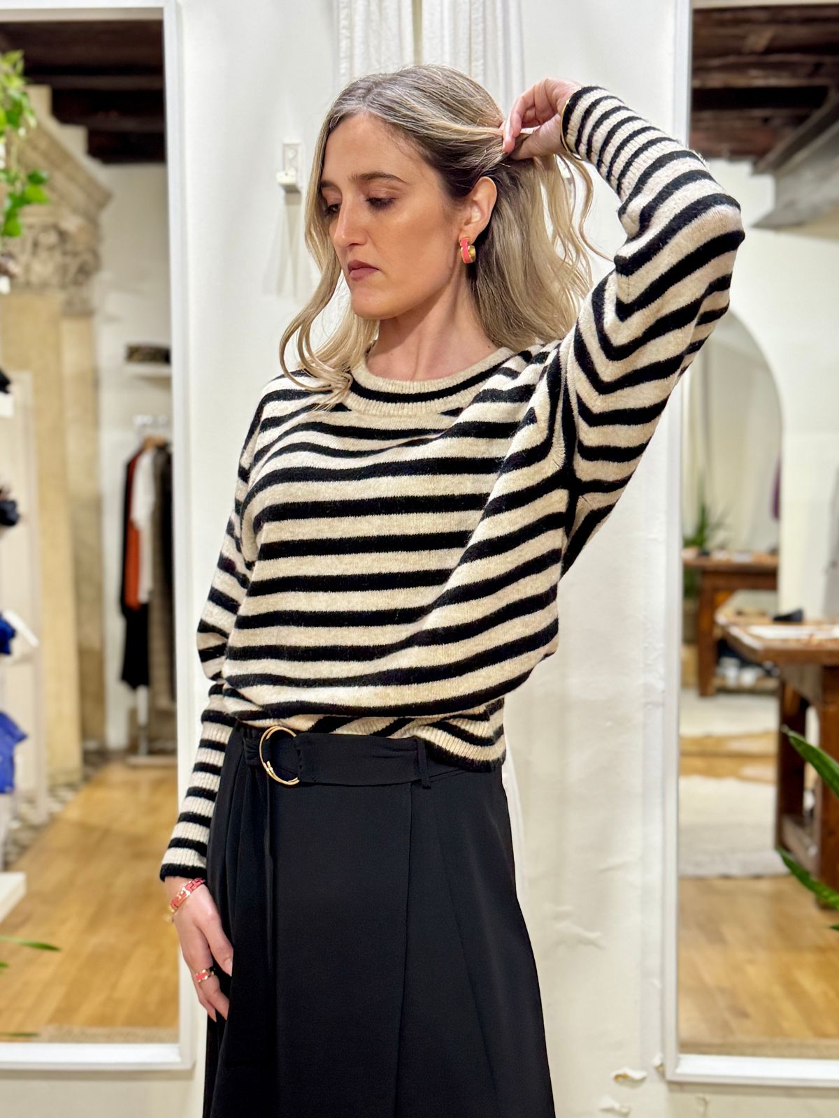 Maglia a righe girocollo