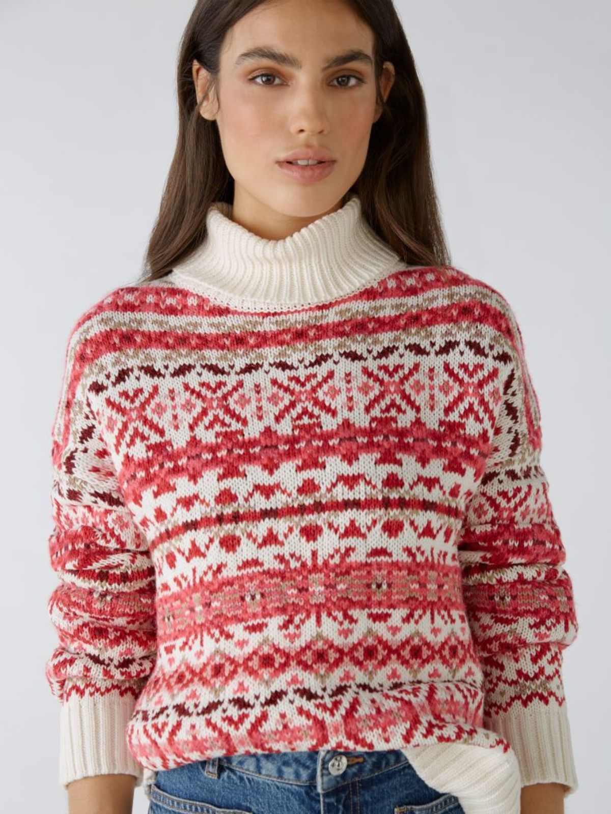 Maglia in stile norvegese a collo alto