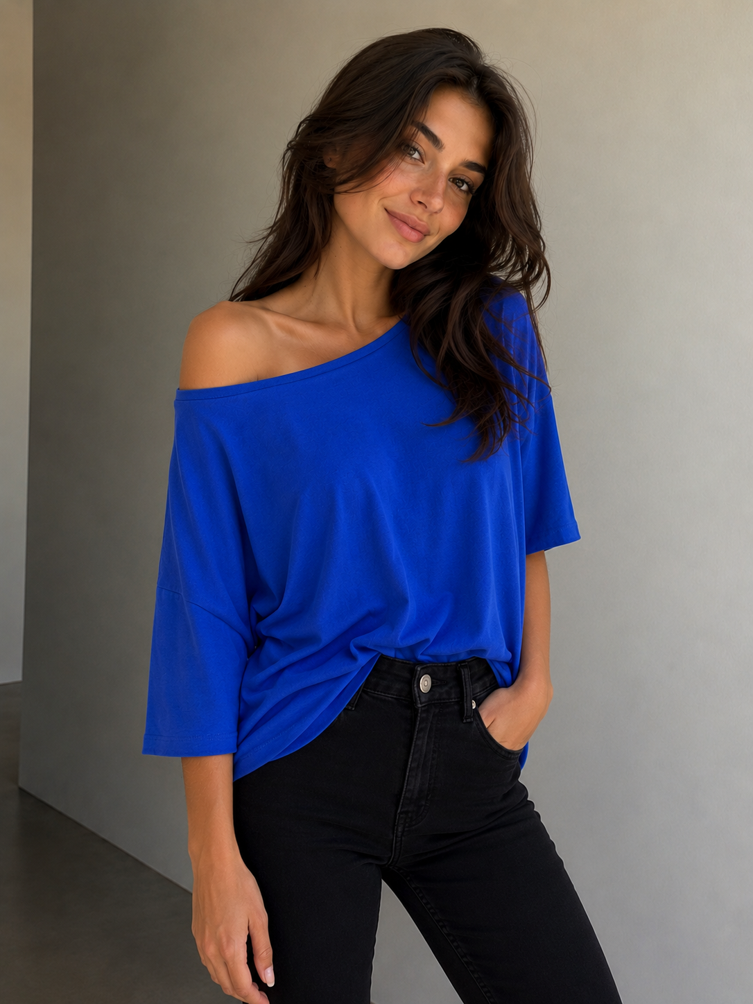 Maglia in cotone blu