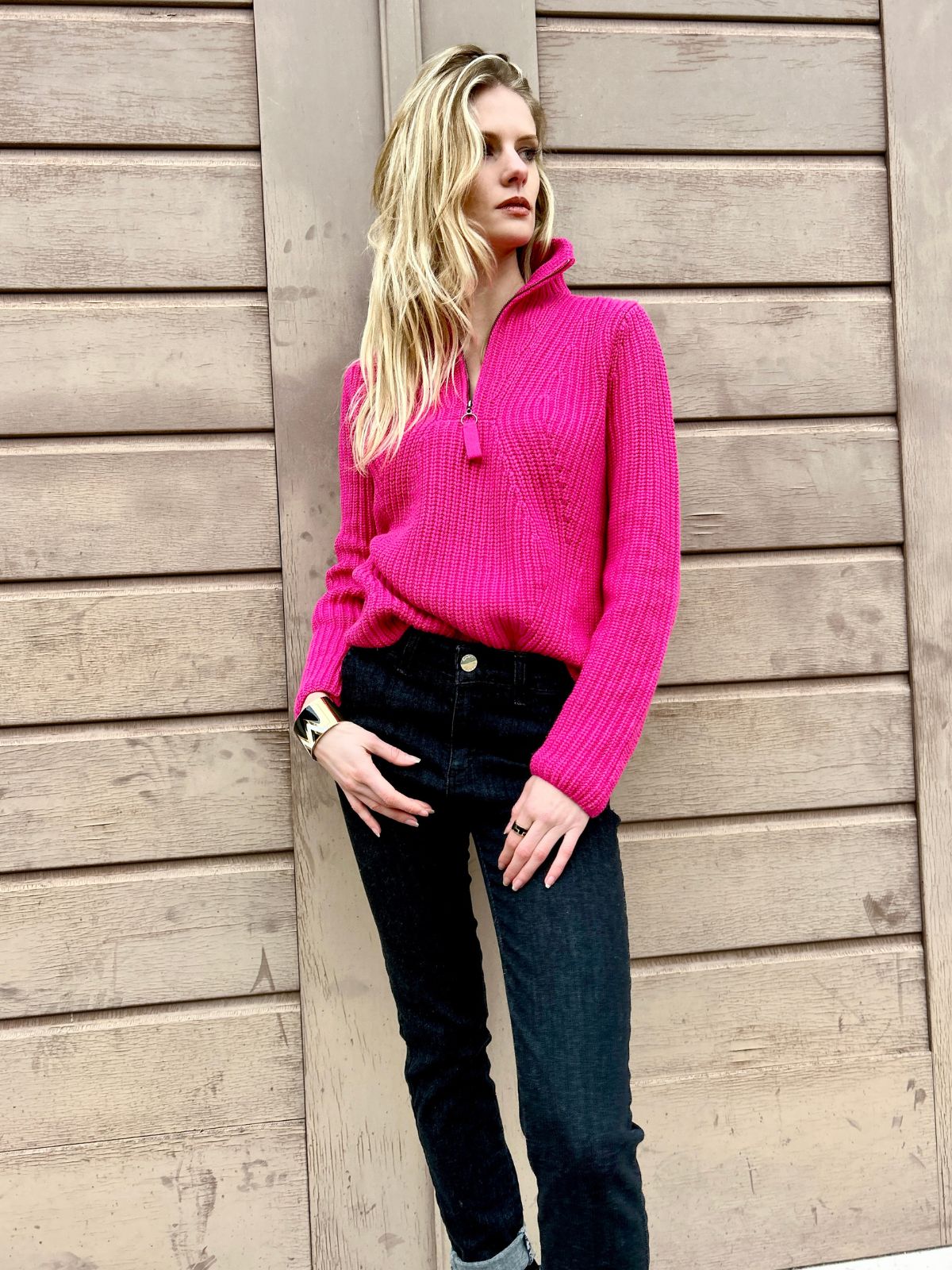 Maglia in caldo cotone fucsia