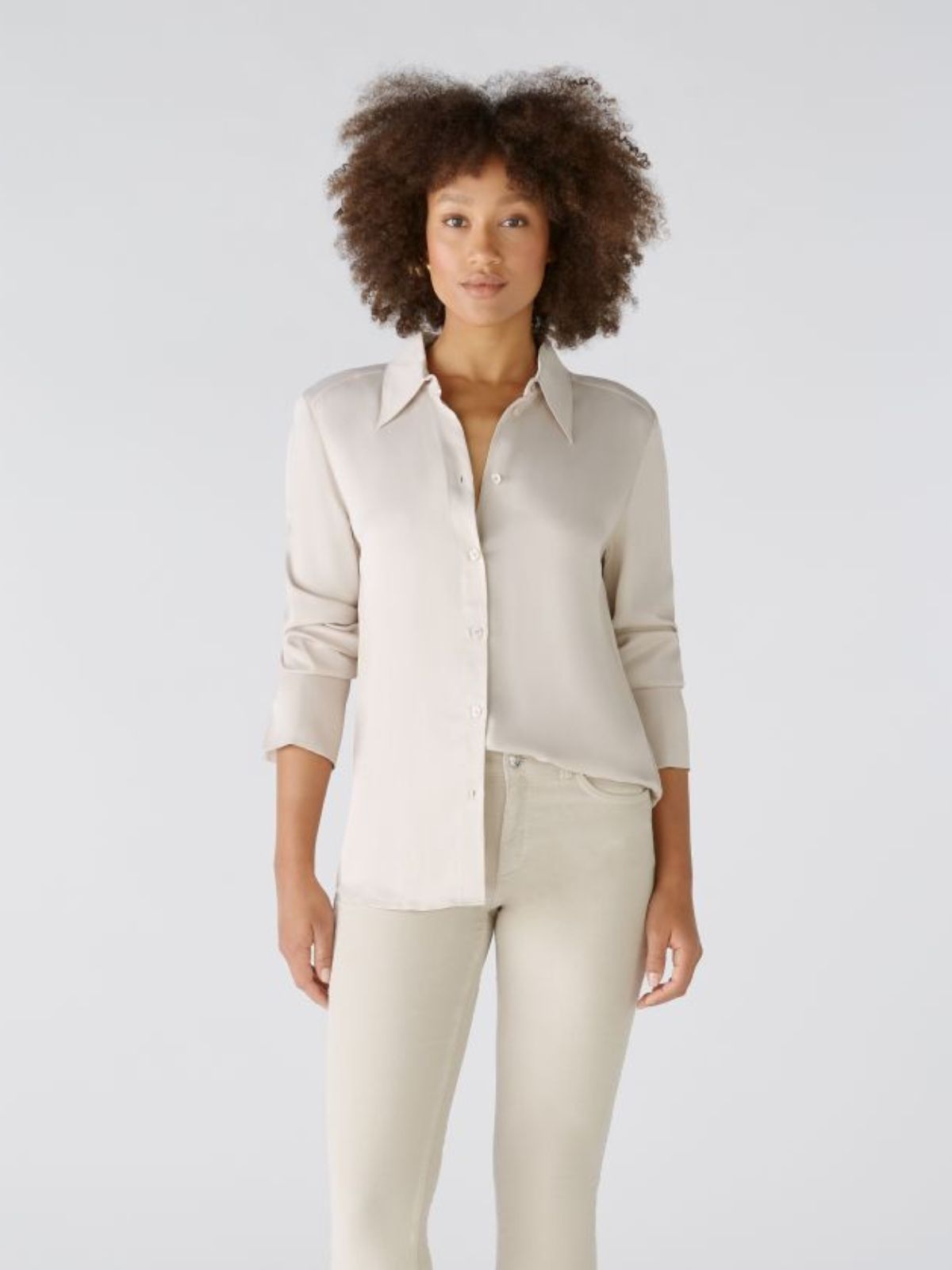 Camicia grigia in satin