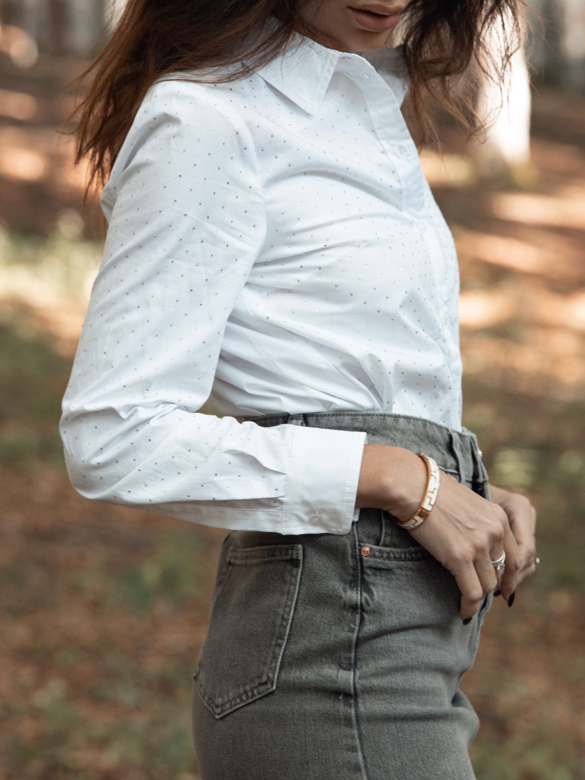Camicia bianca con strass