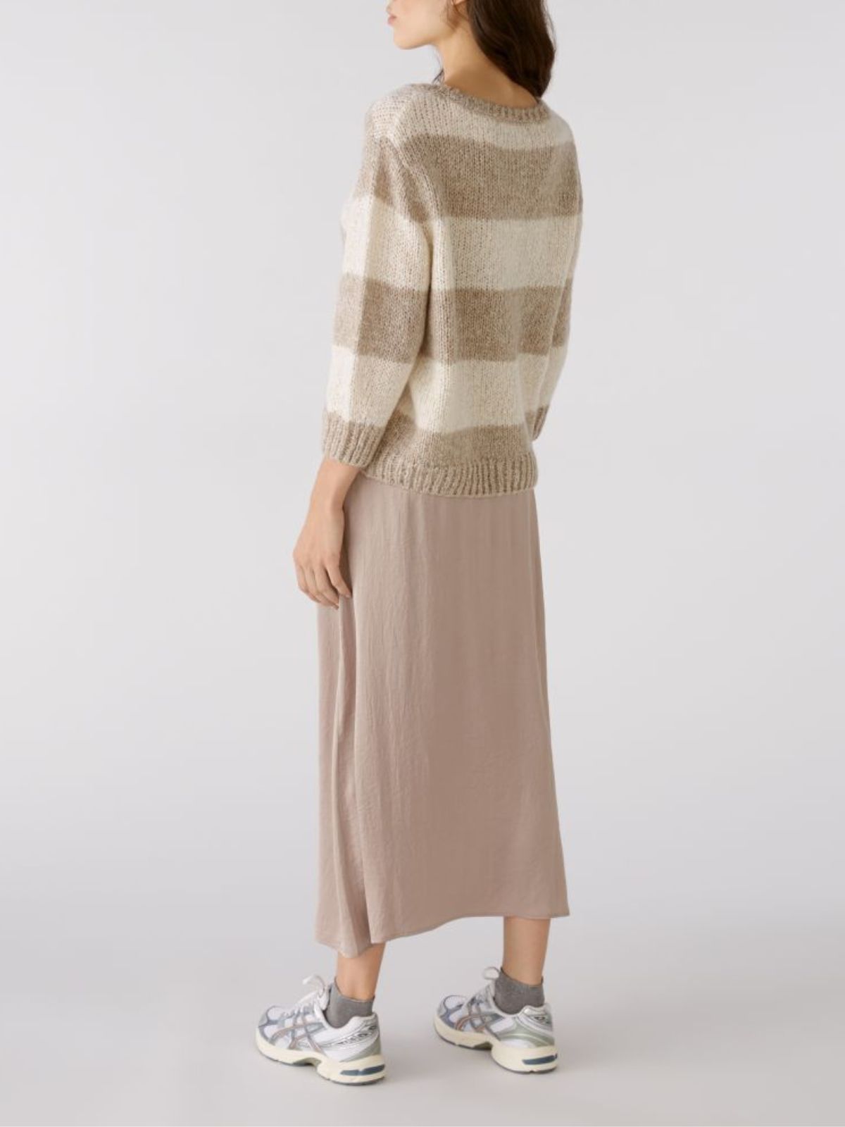 Maglia a bande in mohair