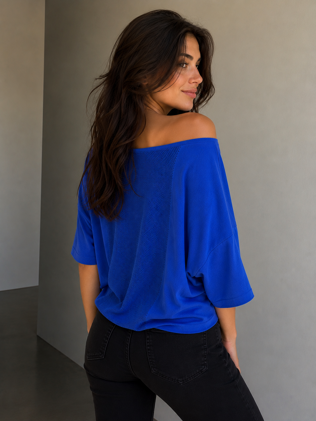 Maglia in cotone blu