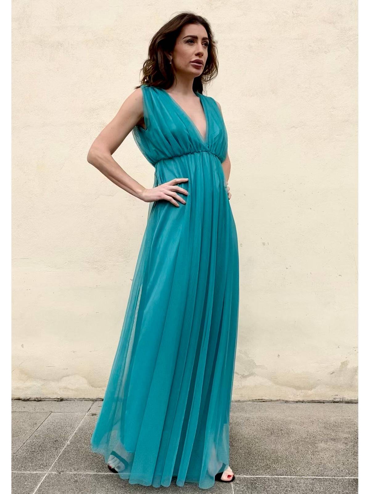 Abito lungo in tulle