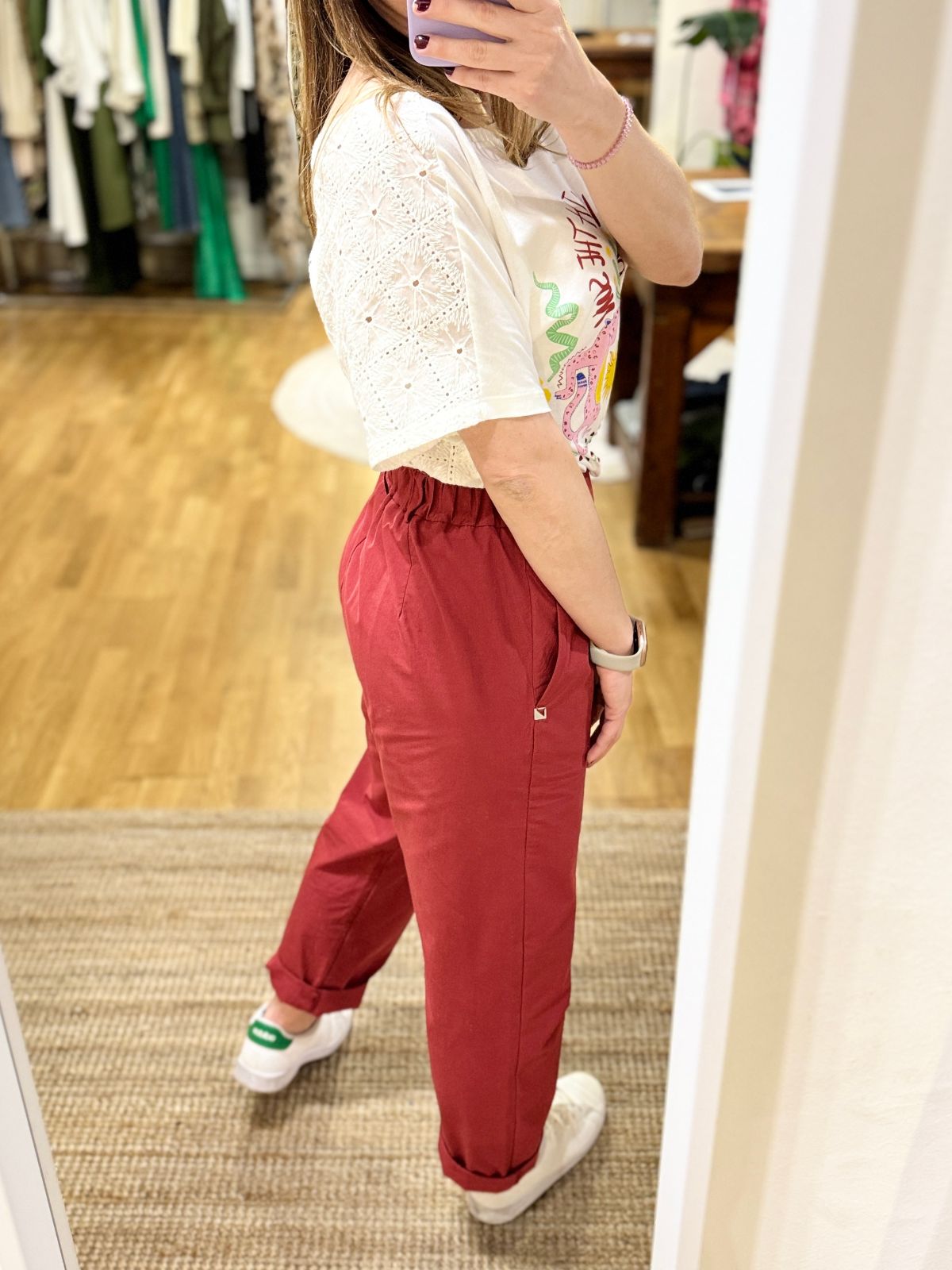 Pantalone rosso in cotone