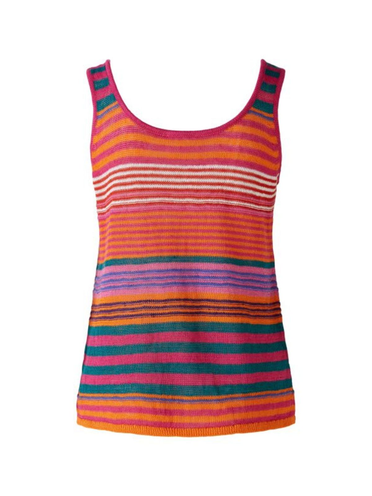 Top in lino a righe colorate