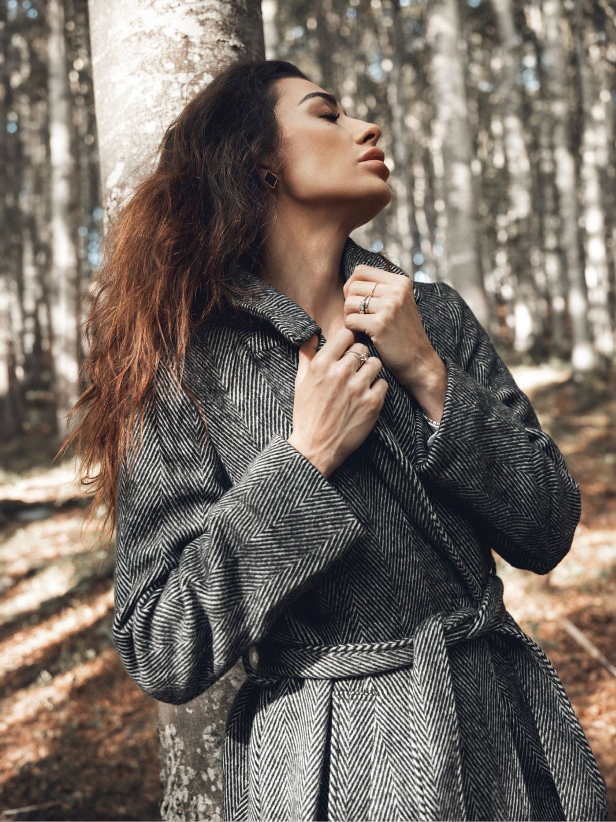 Cappotto lungo spigato